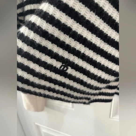 rag & bone Pierce Stand collar Long raglan sleeves Striped Cashmere Sweater XS - Picture 9 of 12